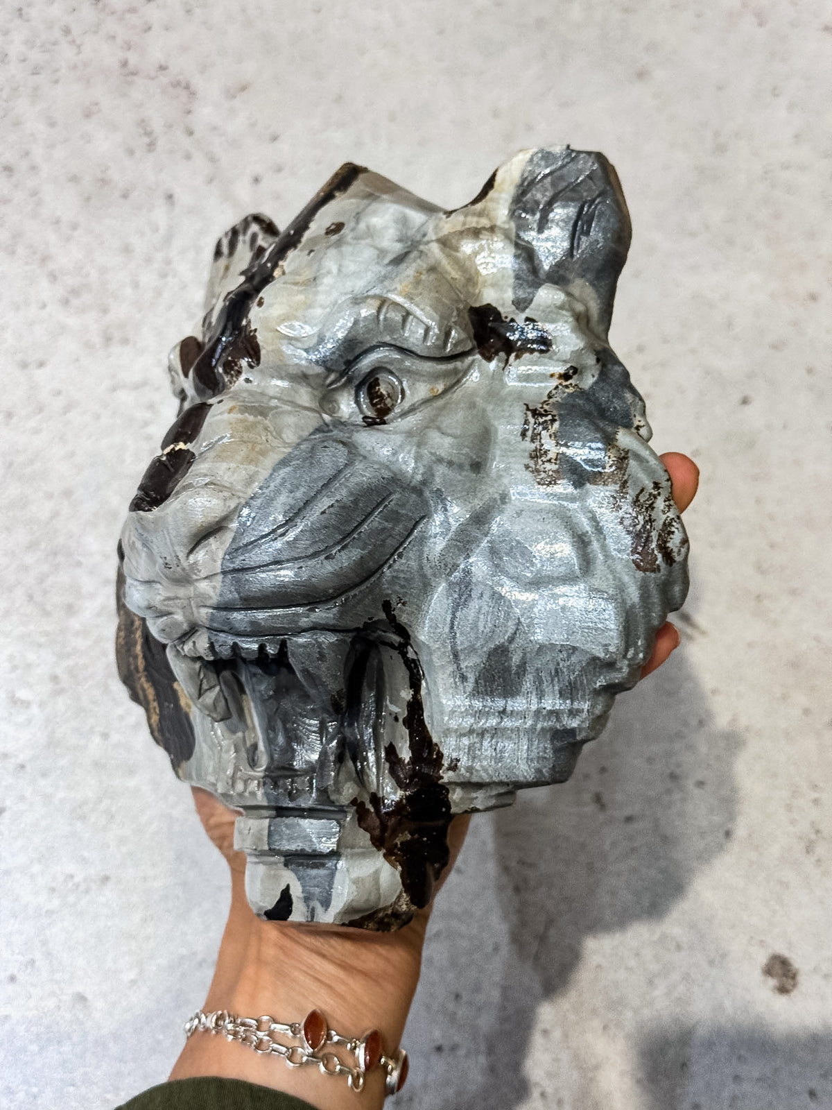 Picture Jasper Tiger Carving