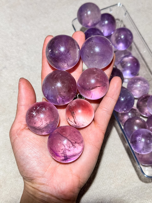 Clear Amethyst Spheres