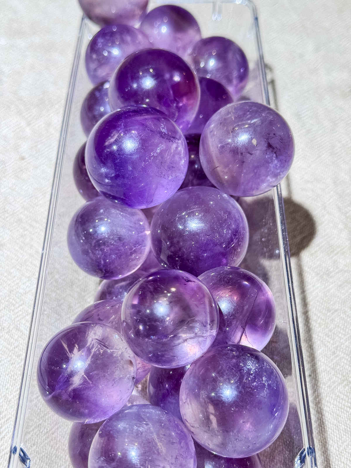 Clear Amethyst Spheres