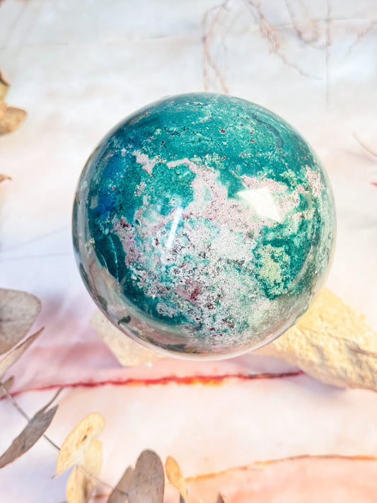 Teal Ocean Jasper Sphere