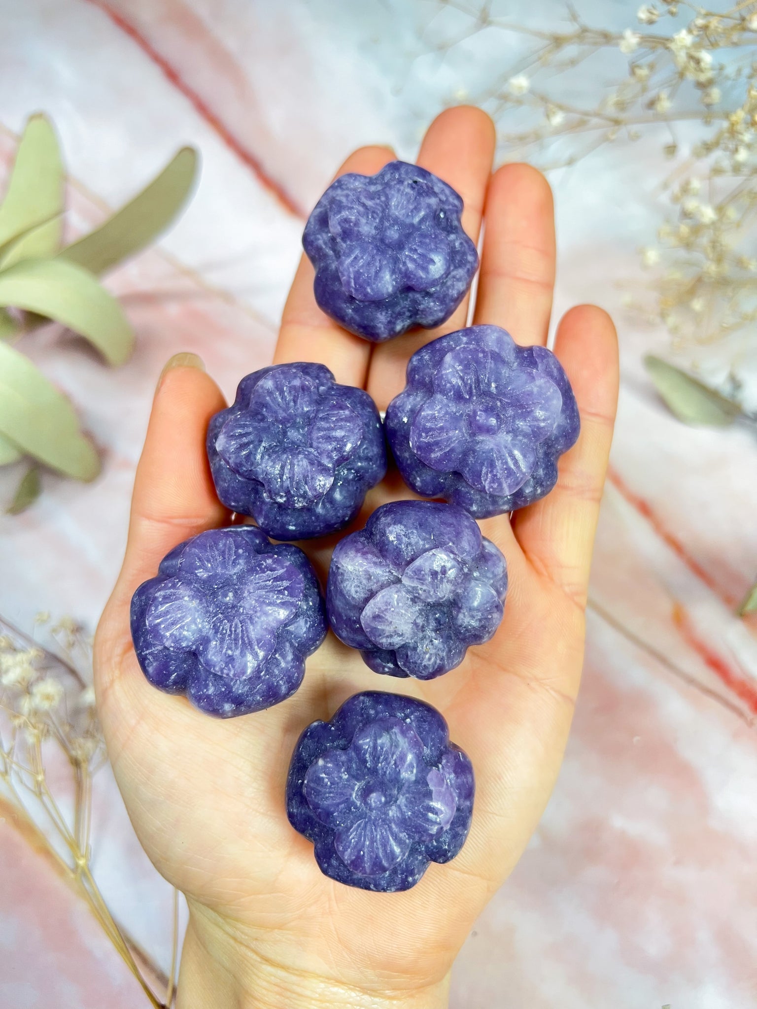 Lepidolite Pumpkin Carvings