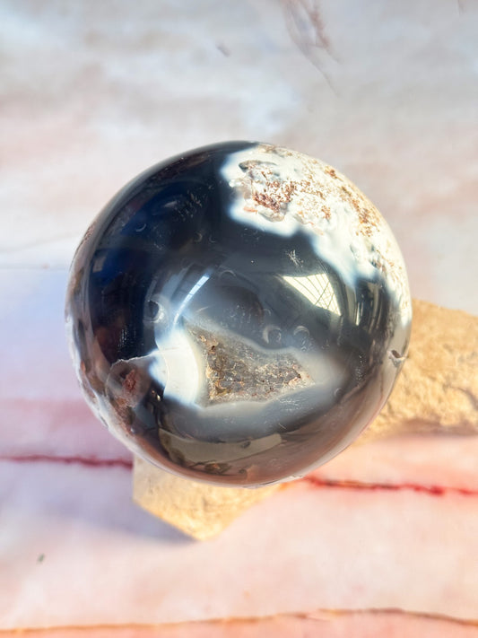 Orca Agate Sphere (Damaged)
