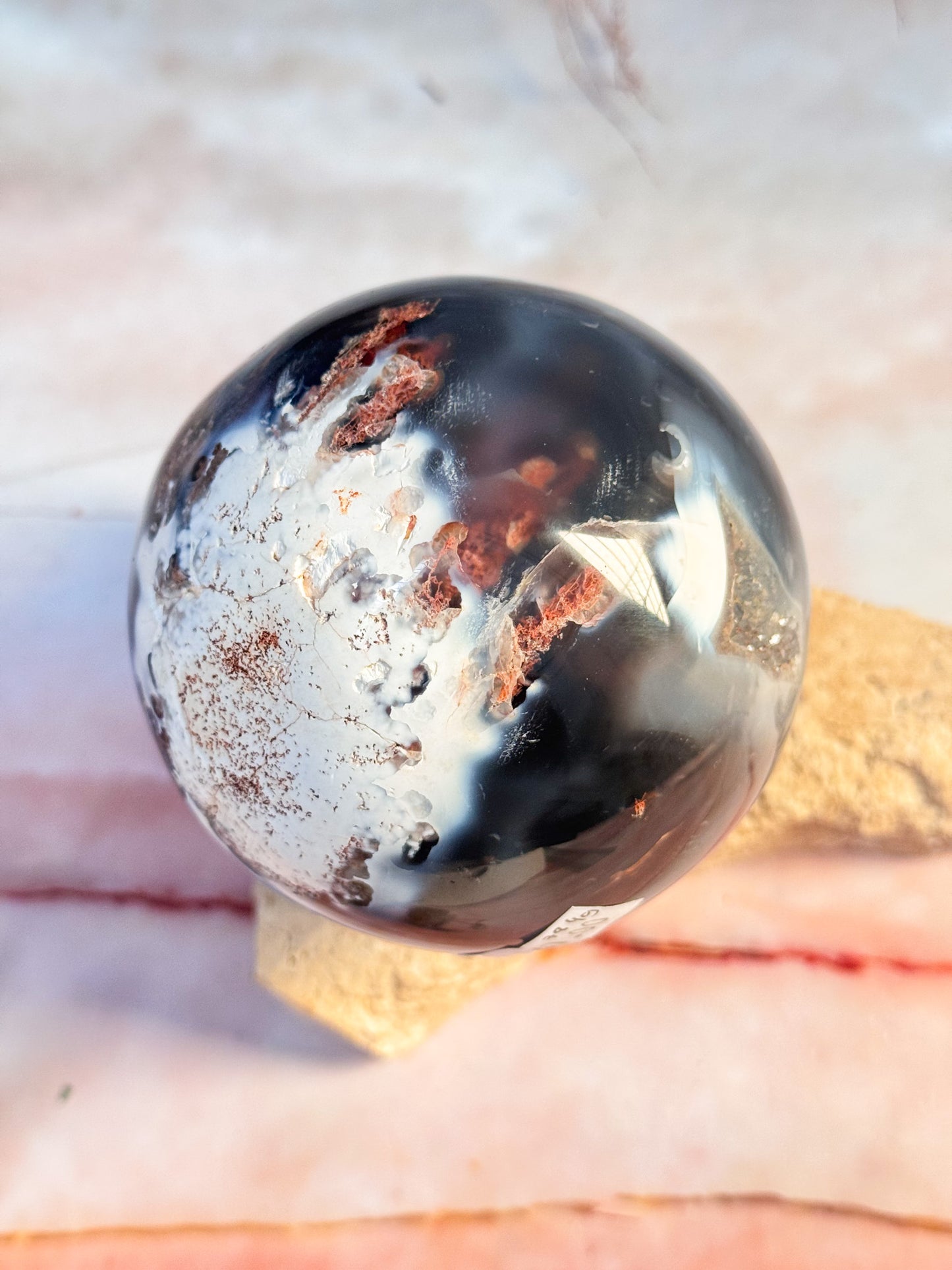 Orca Agate Sphere (Damaged)
