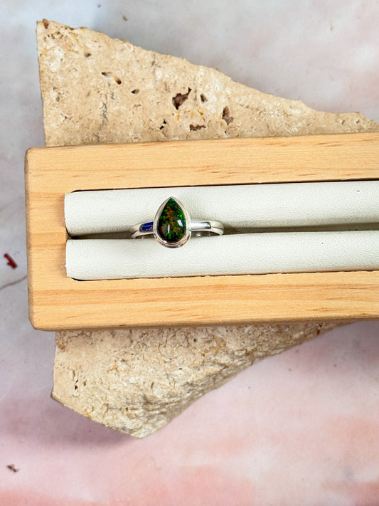 Black Ethiopian Opal Ring - Size 7