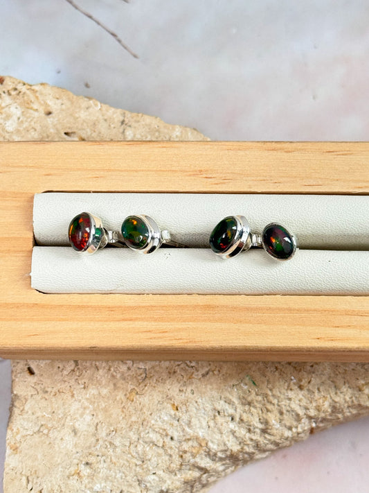 Black Ethiopian Opal Earrings