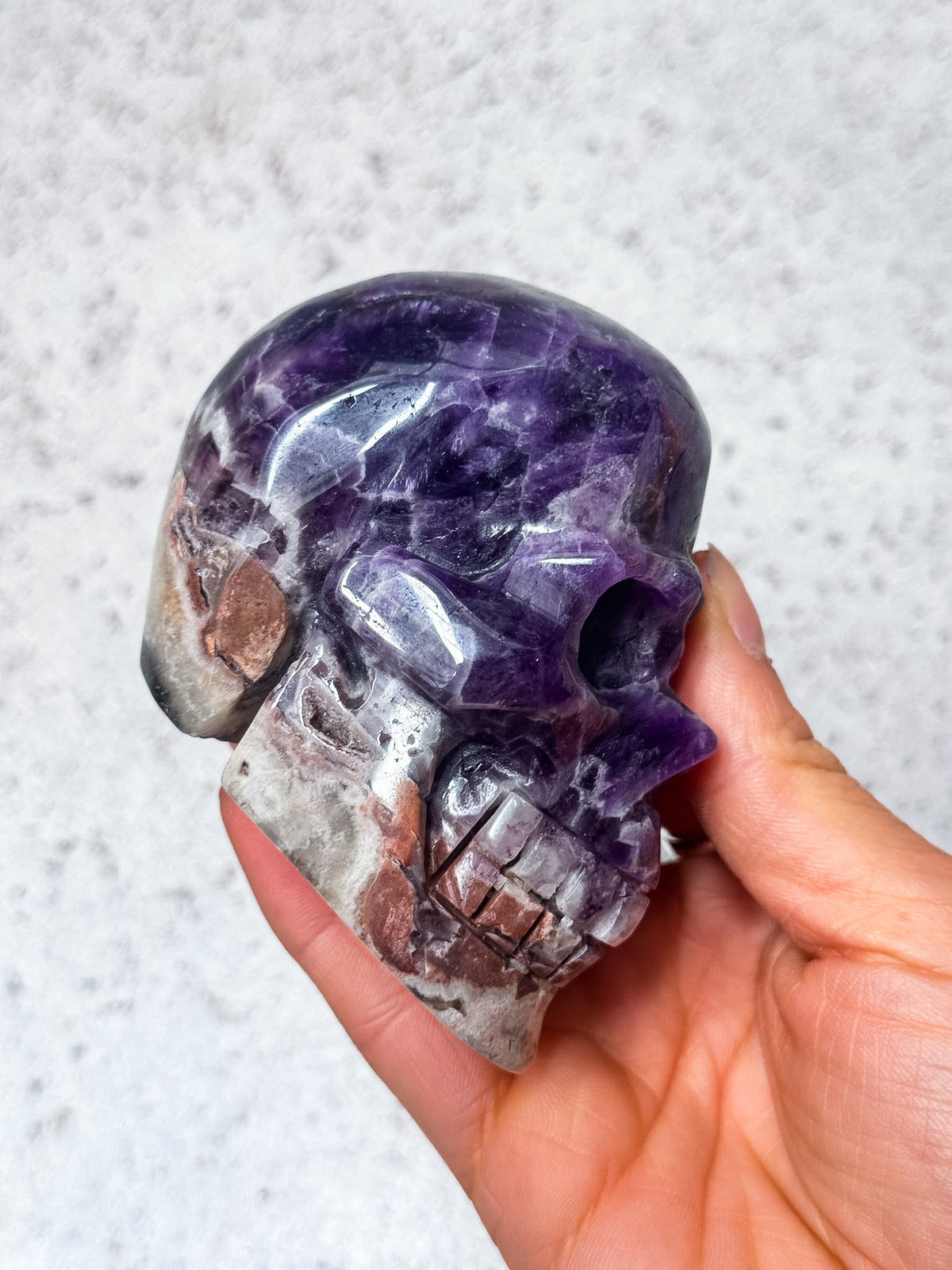 Chevron Amethyst Skull