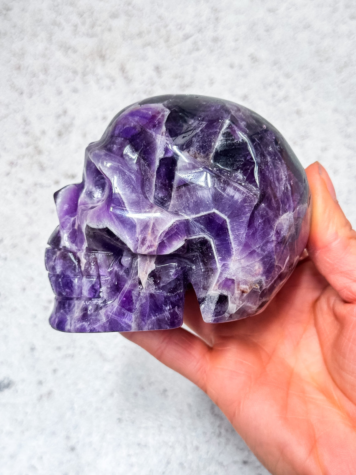 Chevron Amethyst Skull