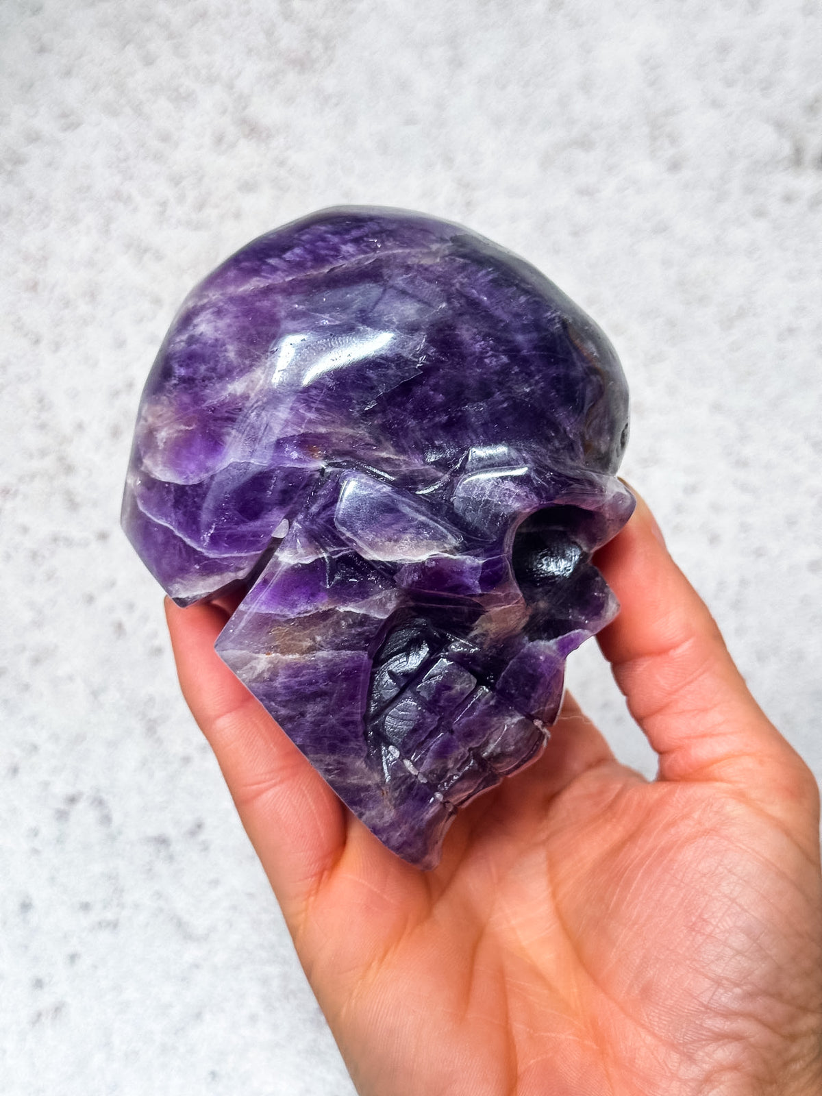 Chevron Amethyst Skull