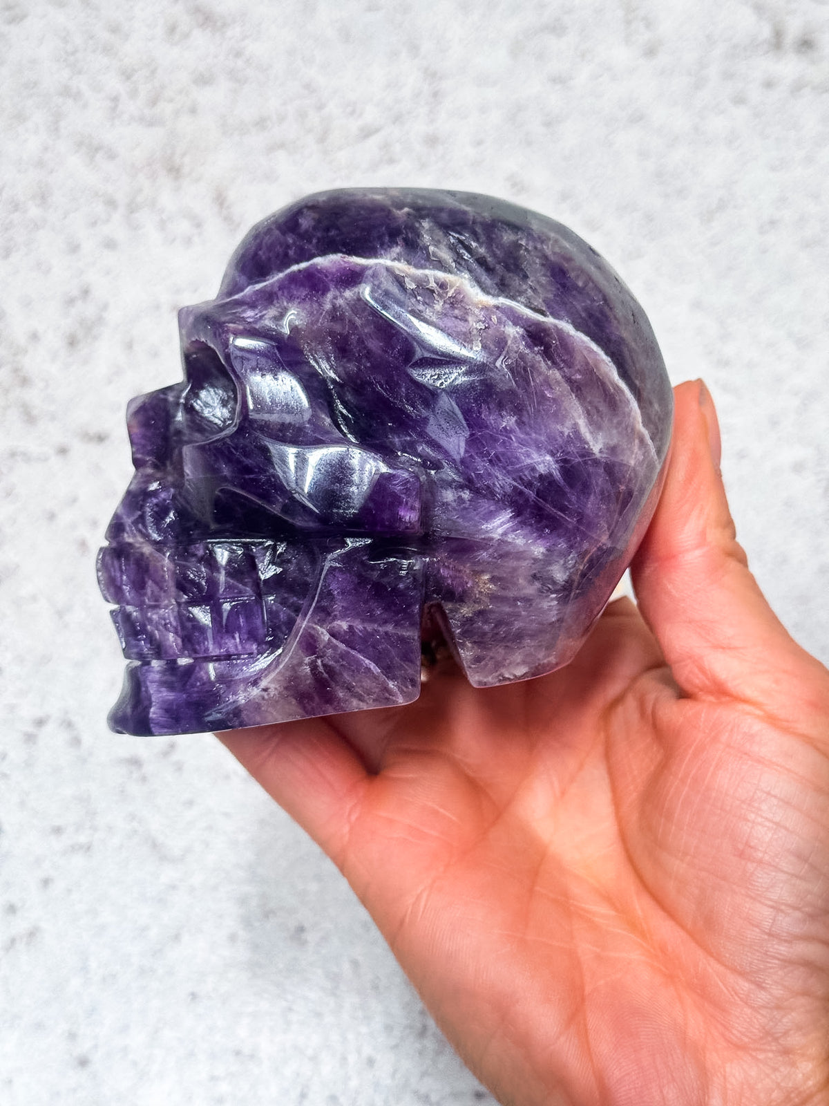 Chevron Amethyst Skull