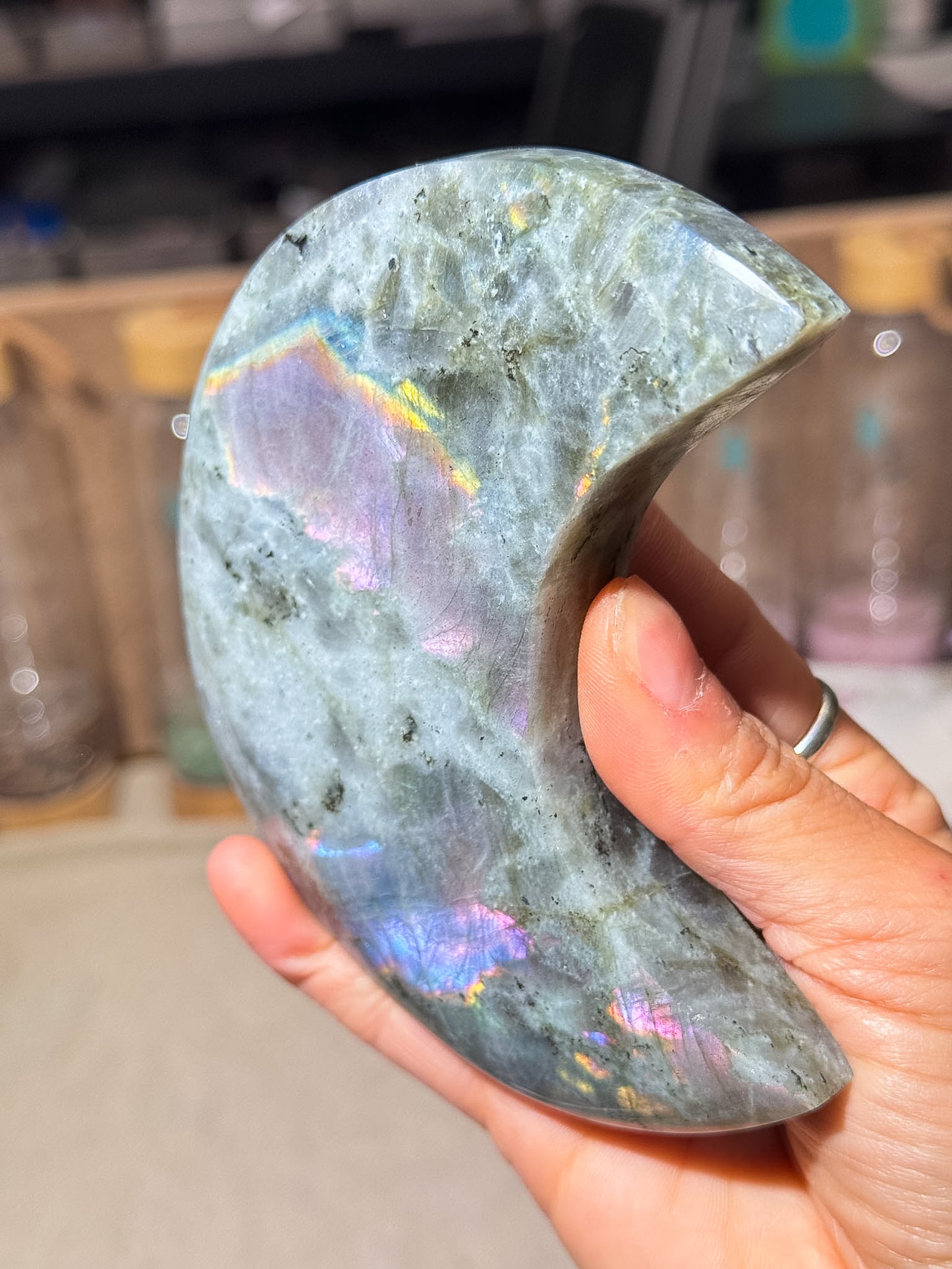 Purple Labradorite Moon