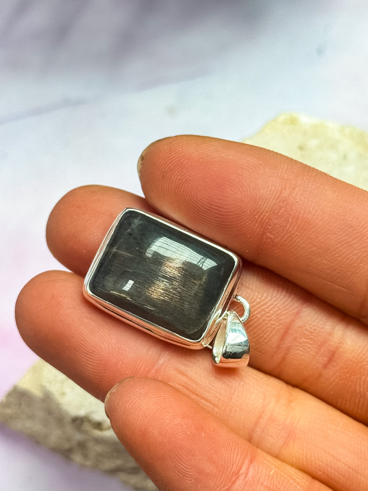 Black Sunstone Pendants