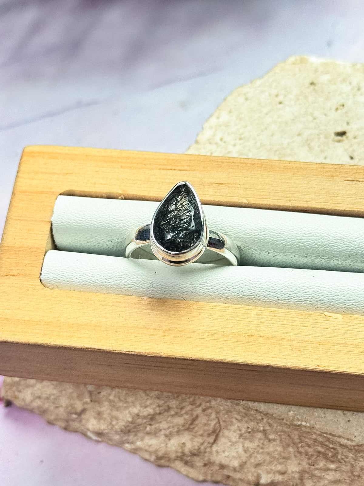 Black Rutile Quartz Rings