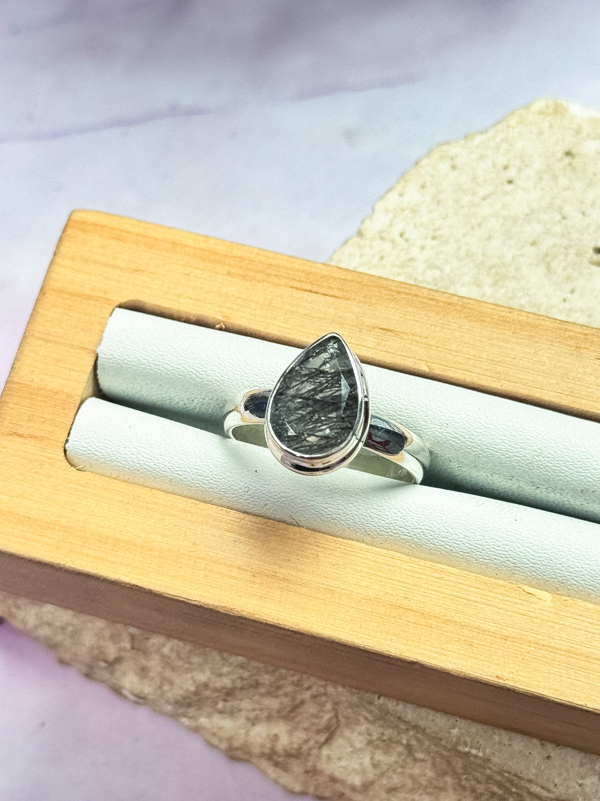 Black Rutile Quartz Rings