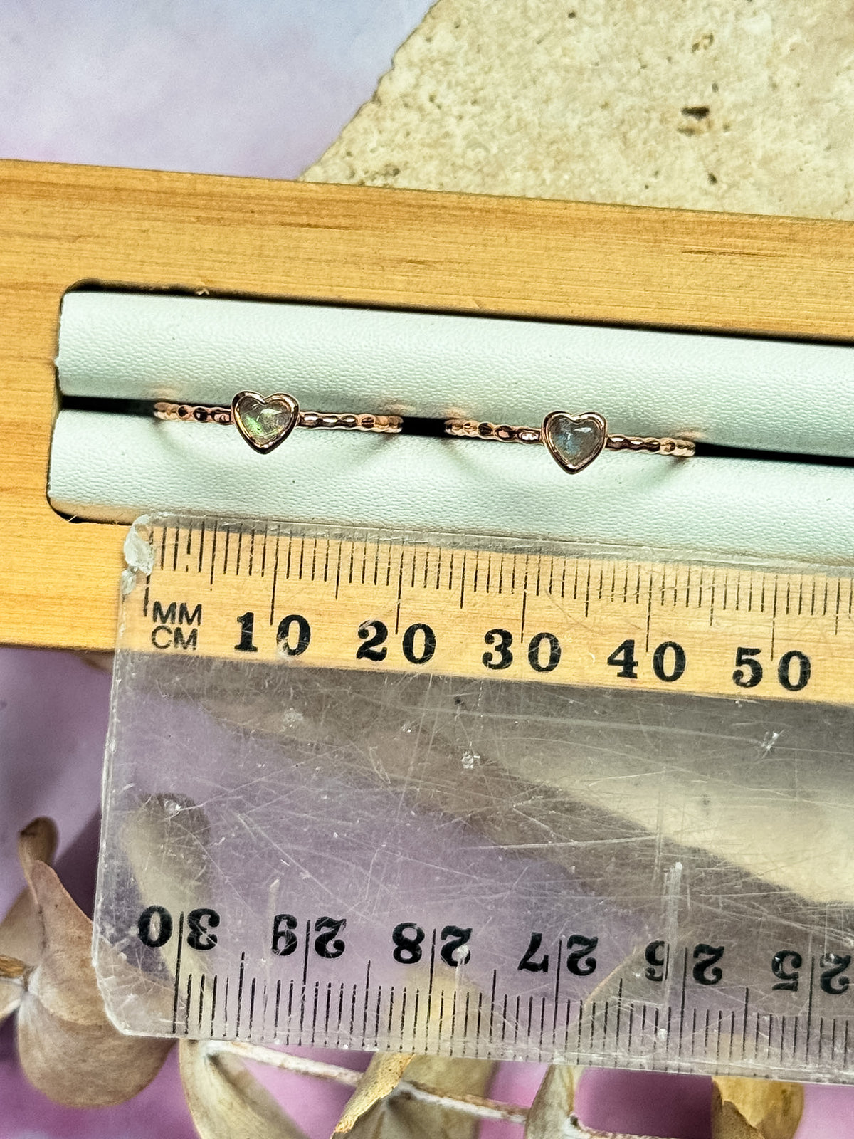 Labradorite Heart Rings
