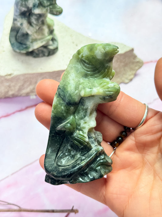 Serpentine Lizard Carvings