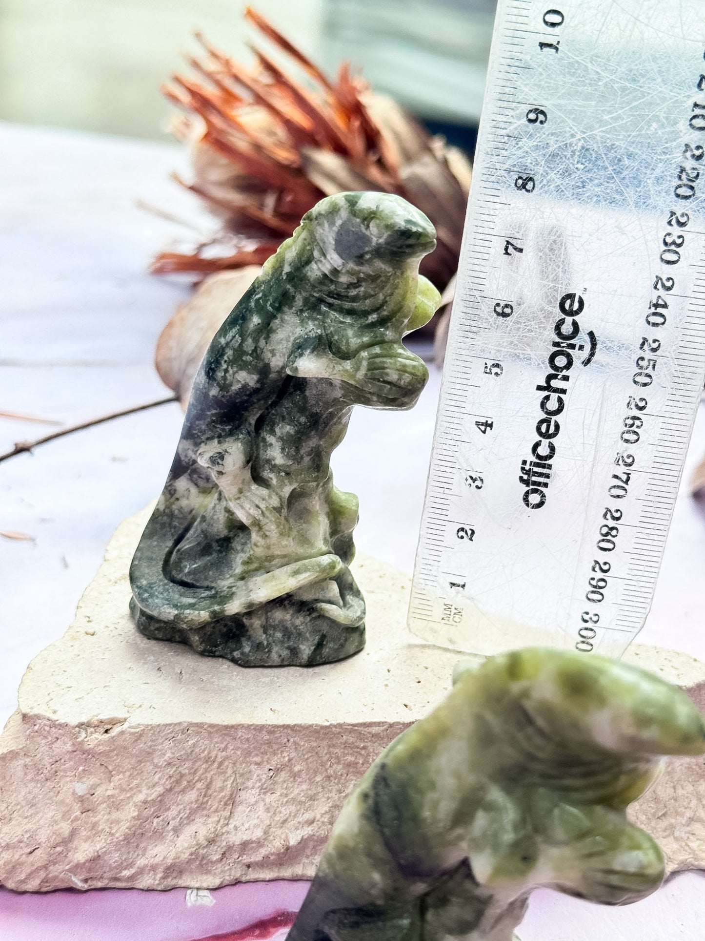 Serpentine Lizard Carvings