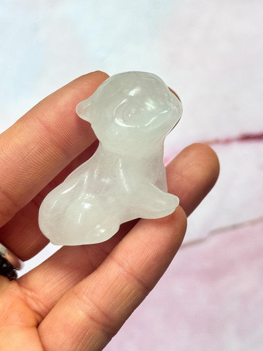 Quartz Otter Carvings