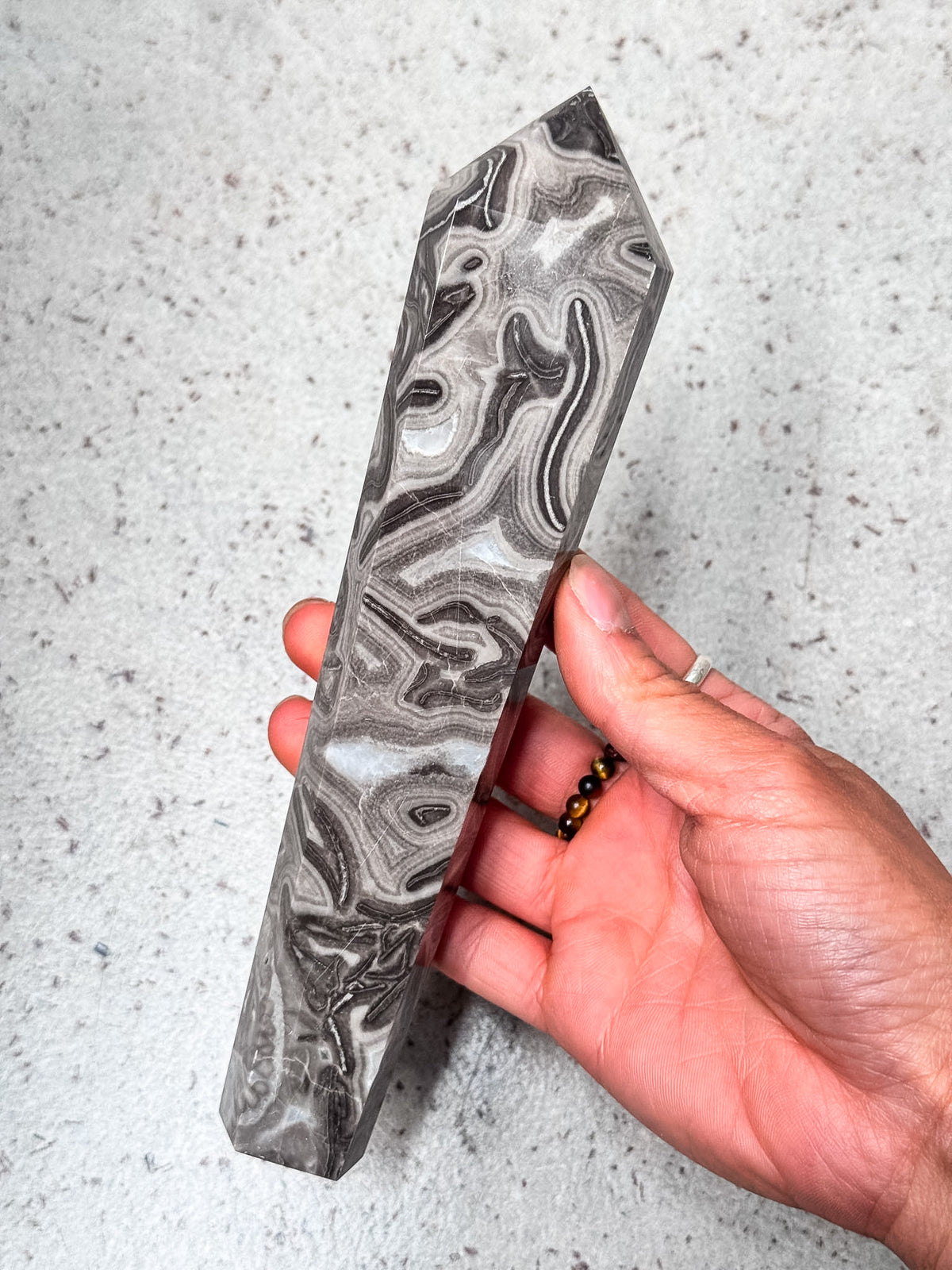 Grey Crazy Lace Agate Sceptre