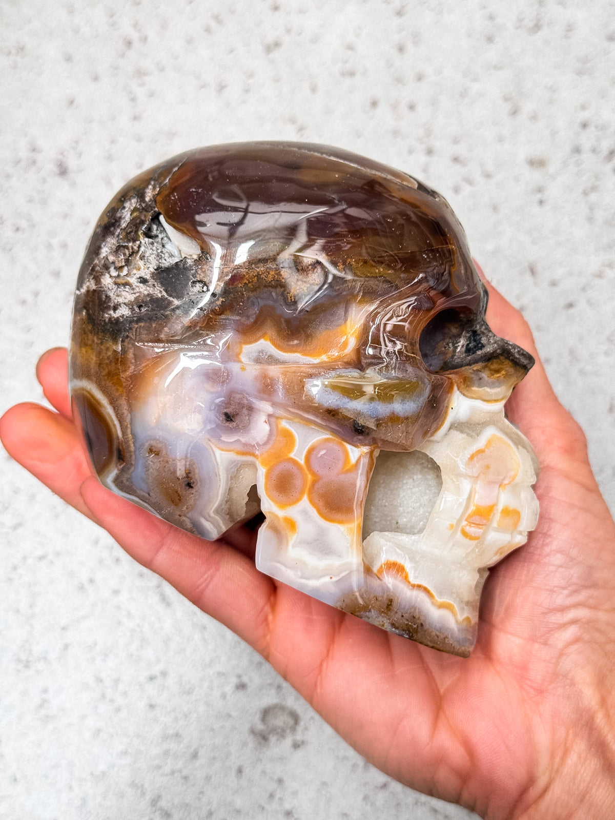 Agate Geode Skull