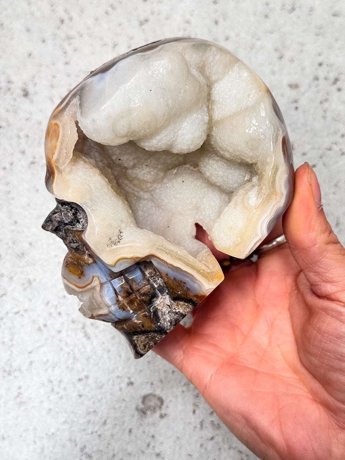Agate Geode Skull