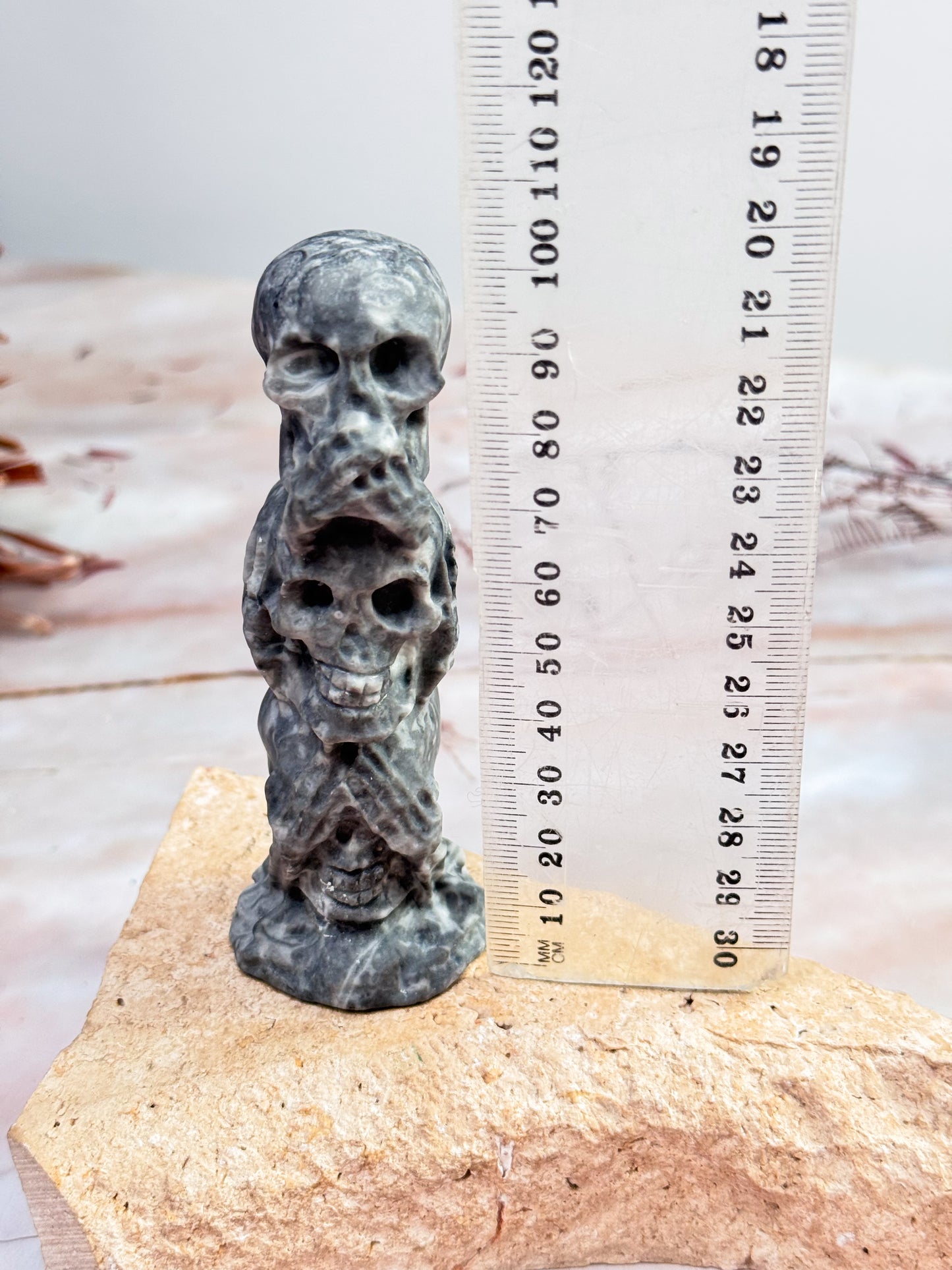 Hear No, See No, Speak No Evil Stacked Skulls