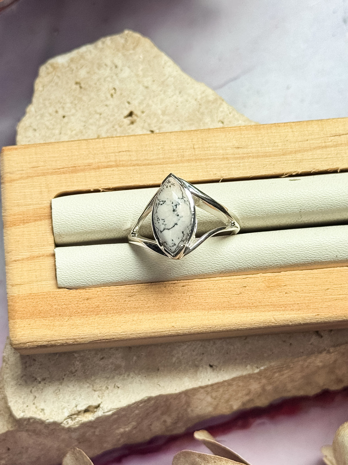 Dendritic Opal Ring - Size 8