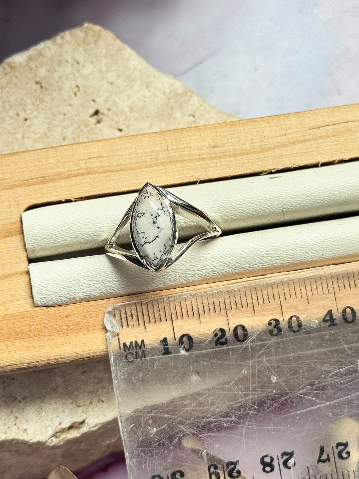 Dendritic Opal Ring - Size 8