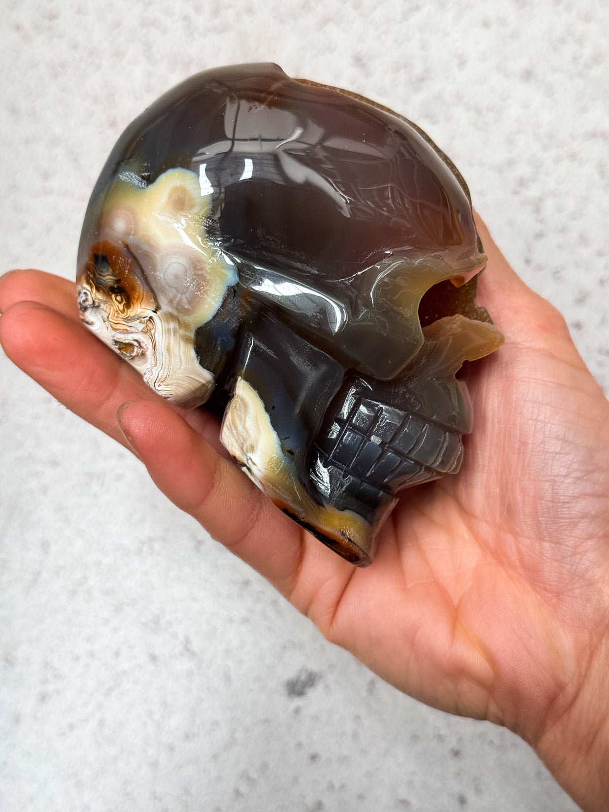 Agate Geode Skull