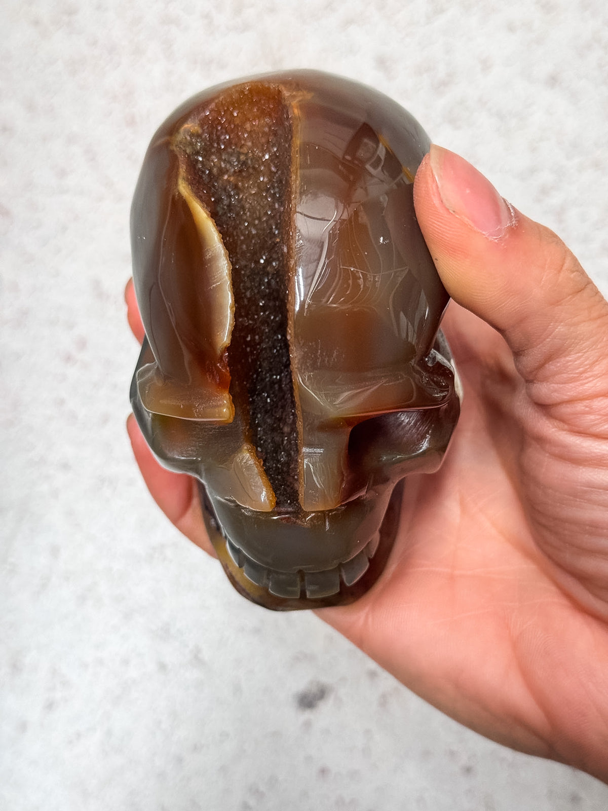 Agate Geode Skull