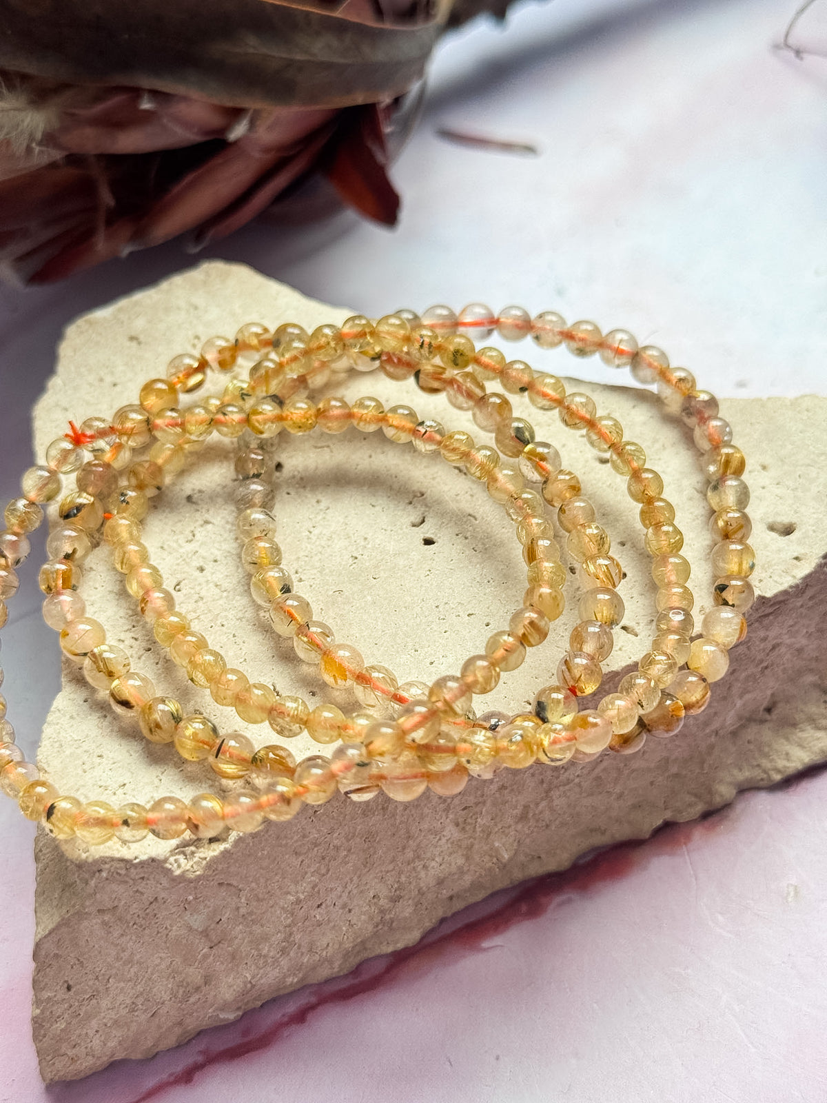 Dainty Golden Rutile Bracelets