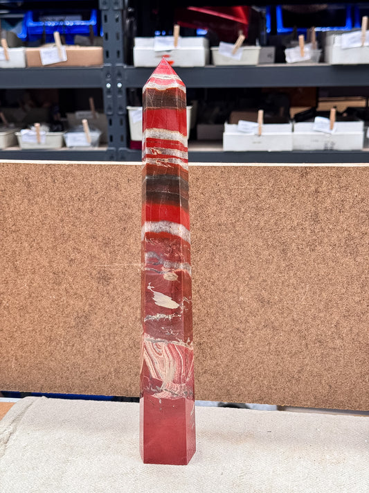 Red Jasper with Quartz Tower