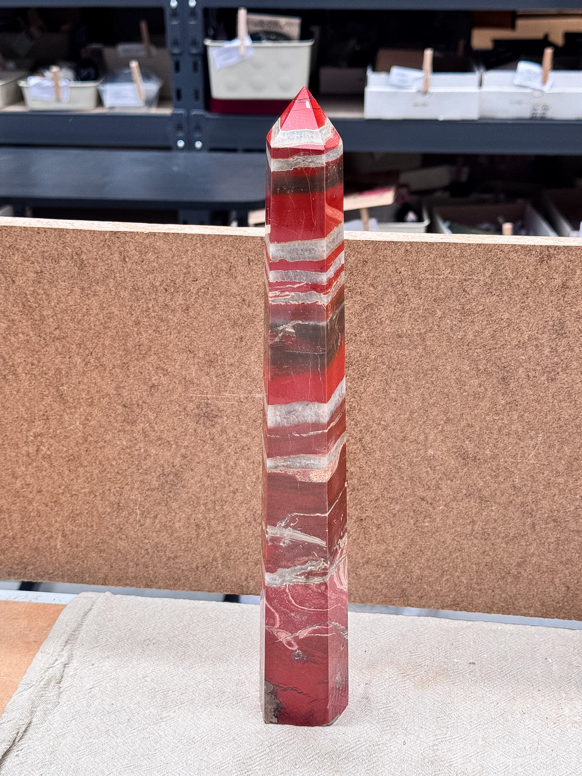 Red Jasper with Quartz Tower