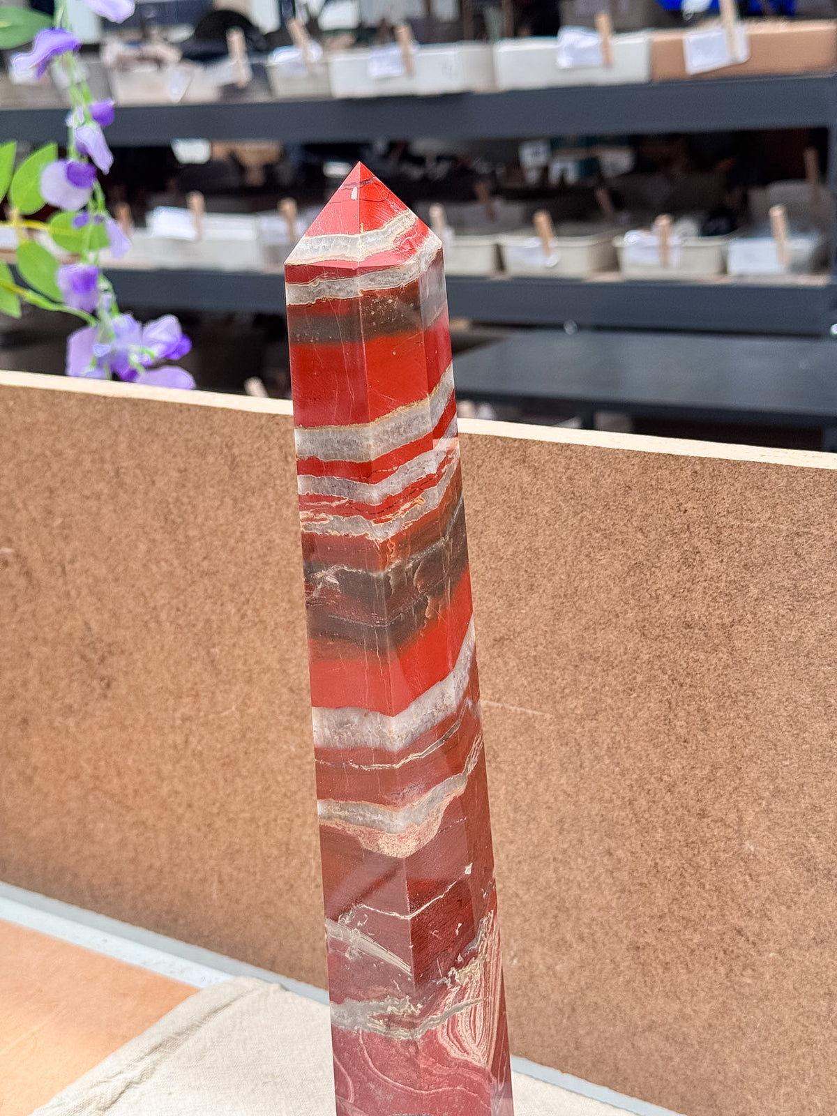 Red Jasper with Quartz Tower