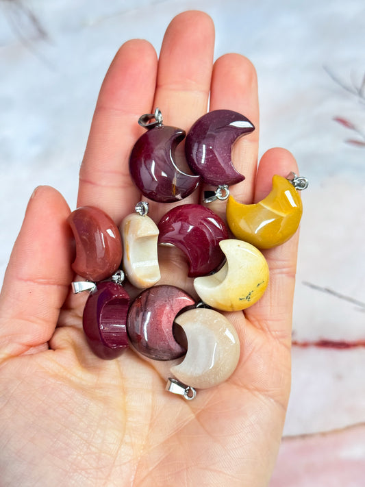 Mookite Moon Pendants