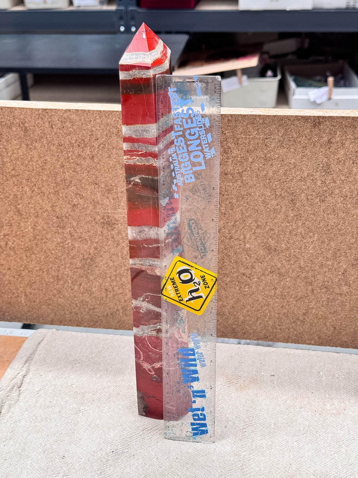 Red Jasper with Quartz Tower