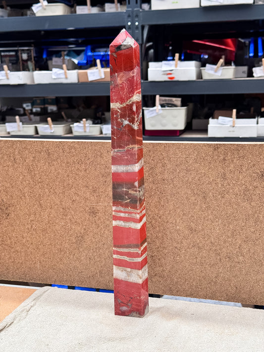Red Jasper with Quartz Tower