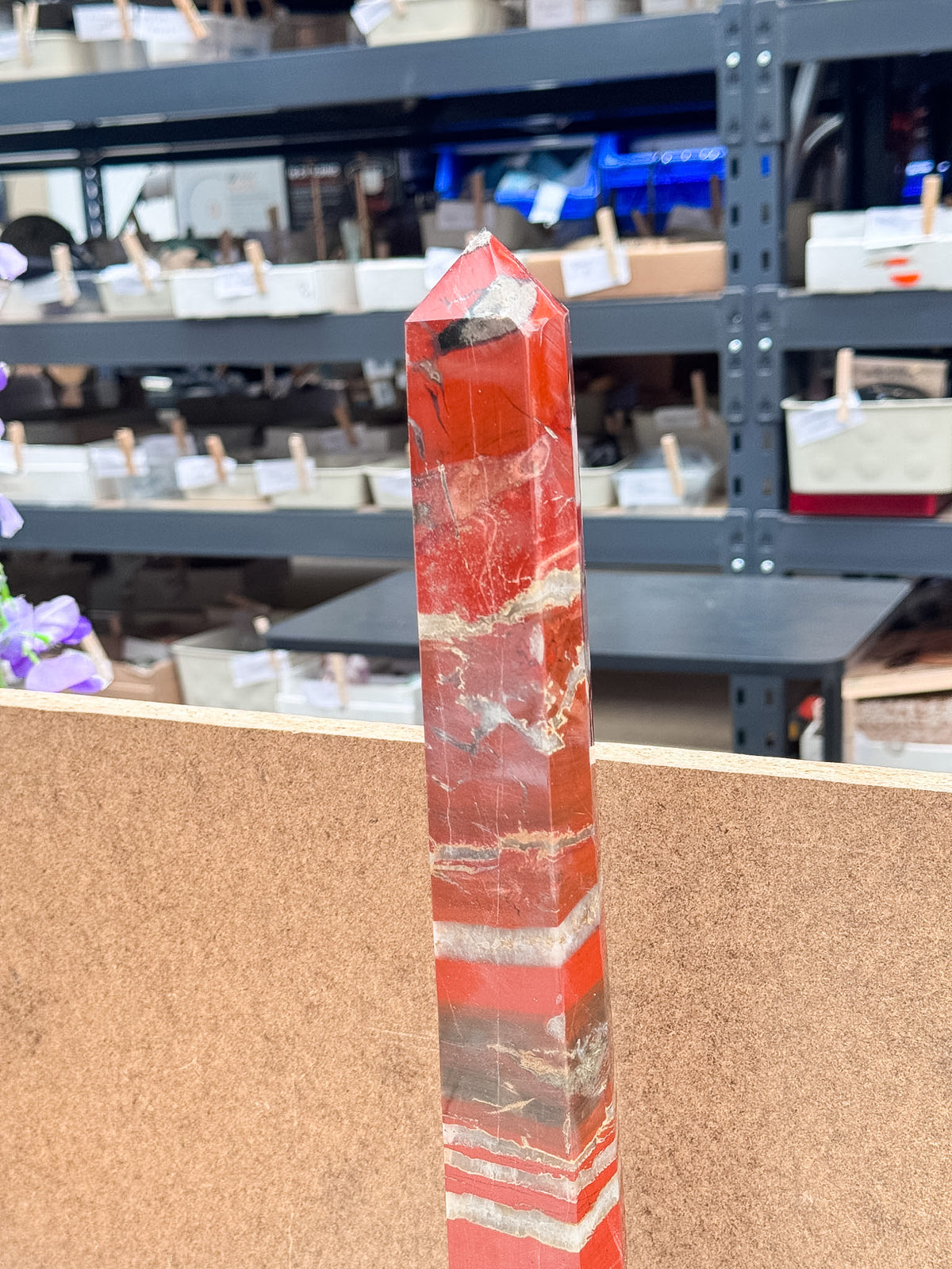 Red Jasper with Quartz Tower