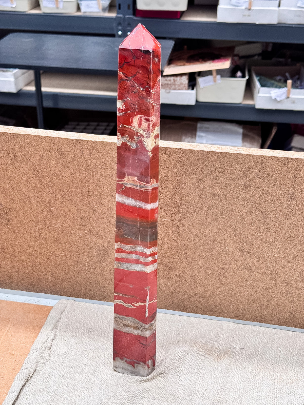 Red Jasper with Quartz Tower