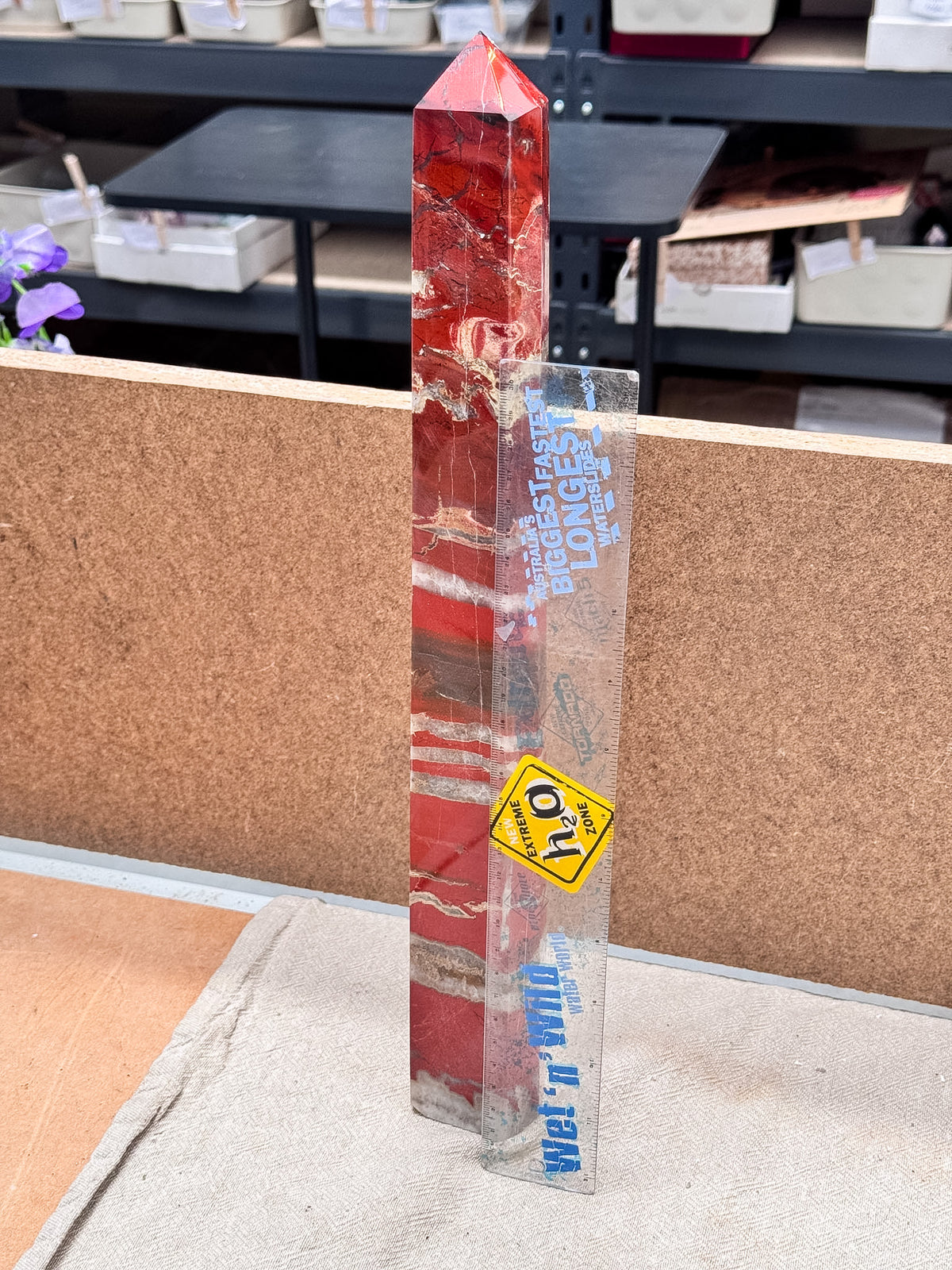 Red Jasper with Quartz Tower