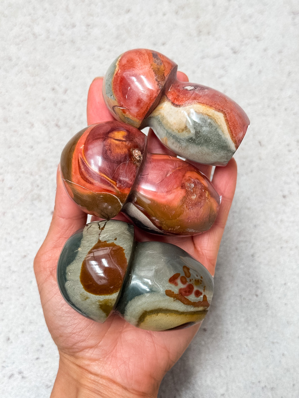 Polychrome Jasper Mushrooms