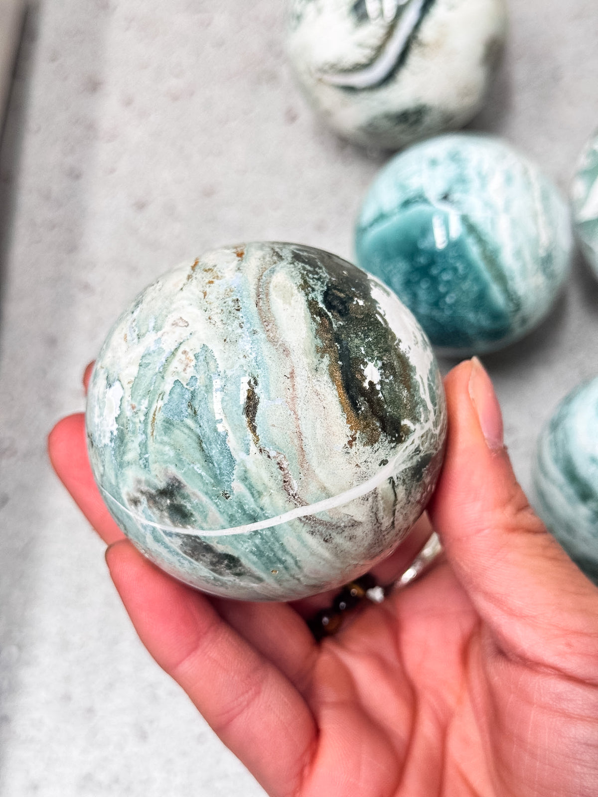 Green Sardonyx Spheres