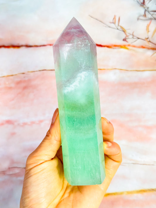 Watermelon Fluorite Tower