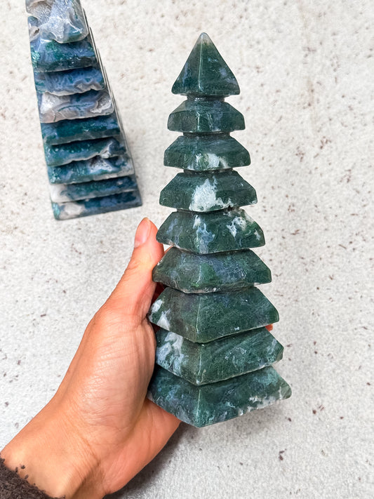 Moss Agate Pagoda Towers