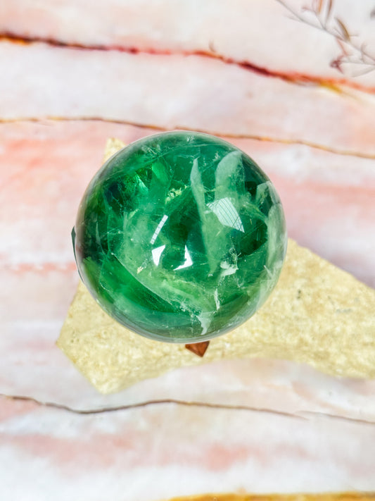 Emerald Fluorite Sphere