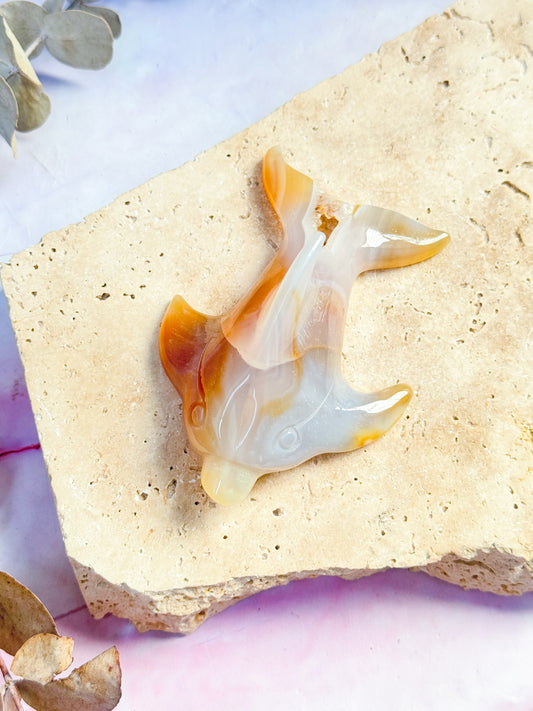 Agate Dolphin Carving