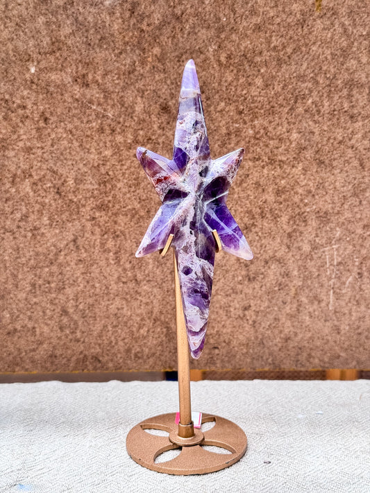Amethyst Star on Stand