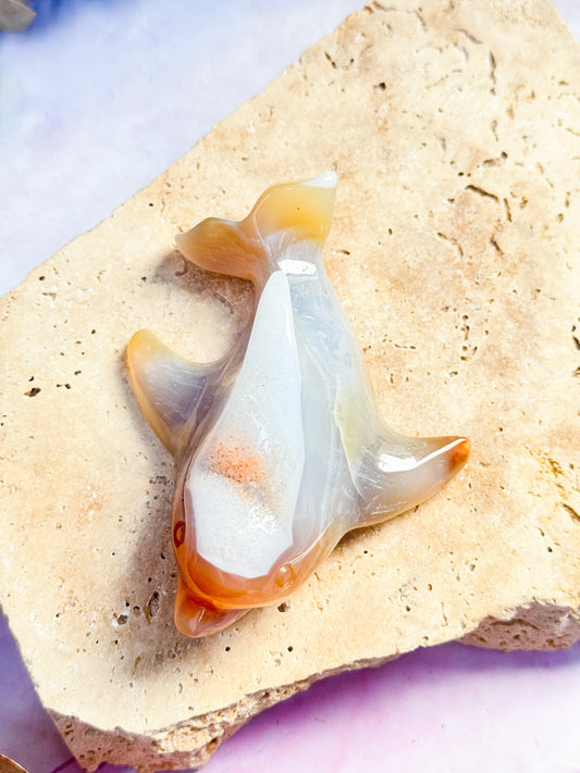 Agate Dolphin Carving