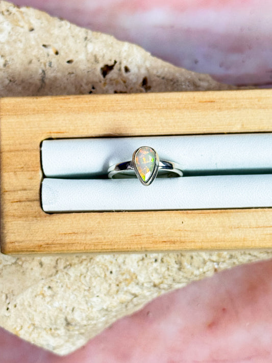 Ethiopian Opal Faceted Ring - Size 6