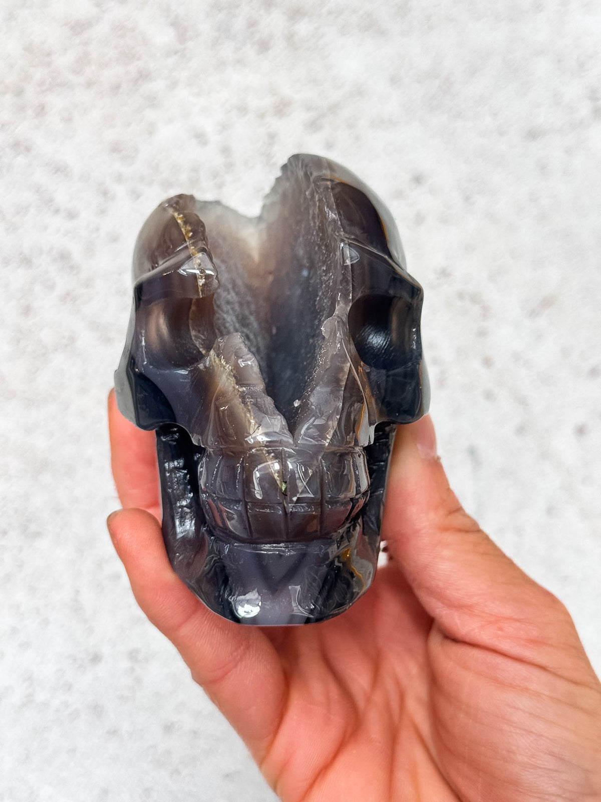 Agate Geode Skull
