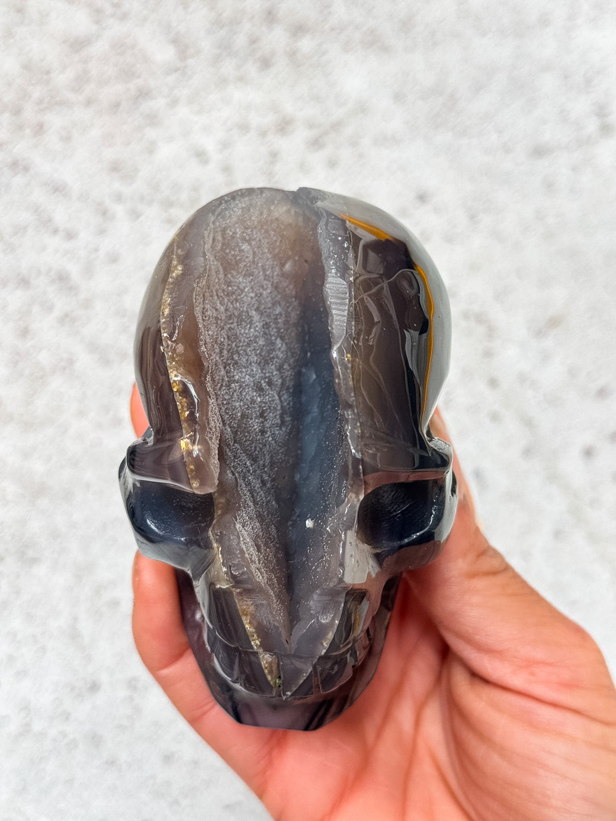 Agate Geode Skull